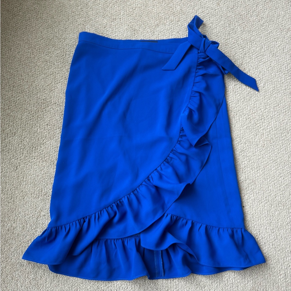 Express Royal Blue Asymmetrical Ruffle Skirt